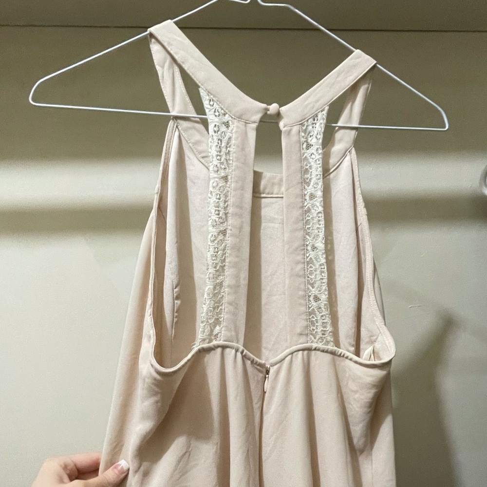 Cream colored engagement shoot/party dress